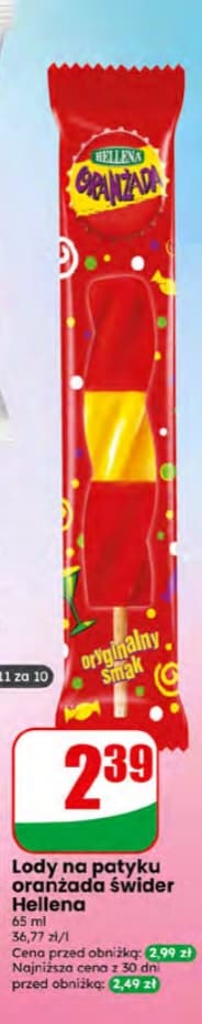 lody na patyku oranżada świder