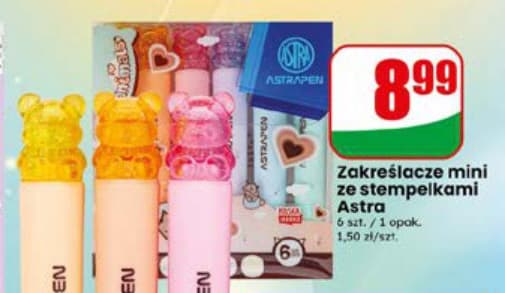 zakreślacze mini ze stempelkami