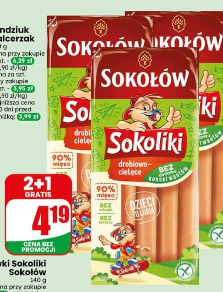 Sokołów parówki drobiowo-cielęce 140g