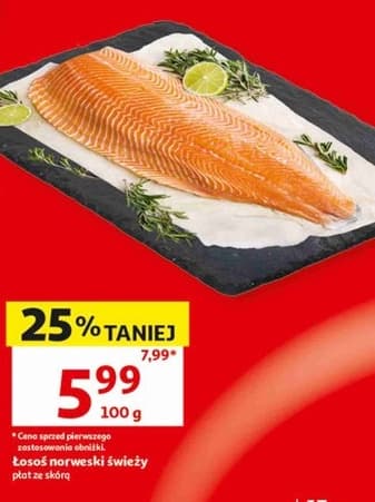 Łosoś norweski świeży płat ze skórą
