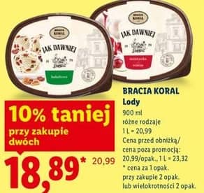 Bracia Koral lody 900ml