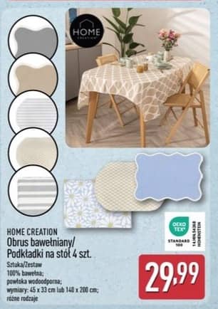 Home Creation obrus bawełniany lub podkładki na stół