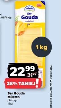 Miletto ser gouda w plastrach 1kg