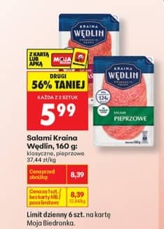 Kraina Wędlin salami klasyczne pieprzowe 160g