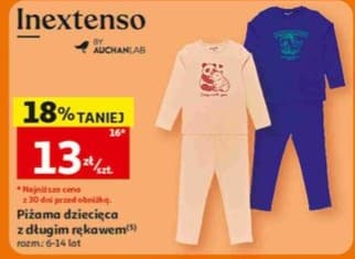 piżama dziecięca z długim rękawem