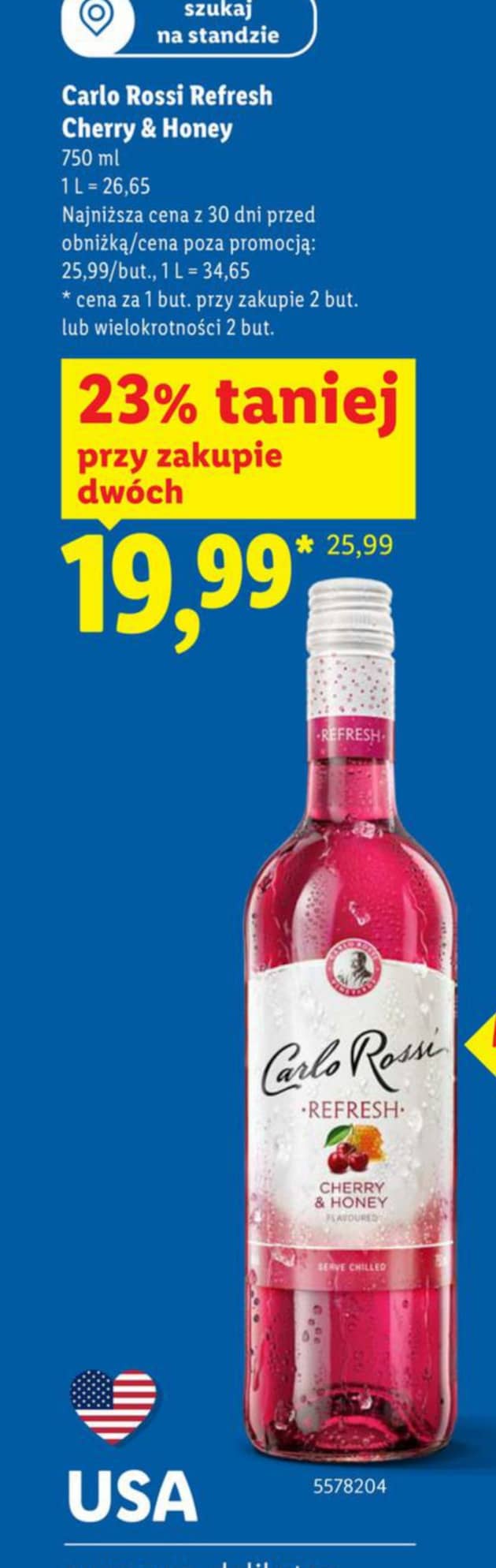 Carlo Rossi wino Refresh Cherry & Honey 750ml