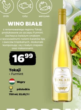Tokaji wino białe półsłodkie 750ml