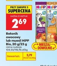 batonik owocowy lub musli Bio
