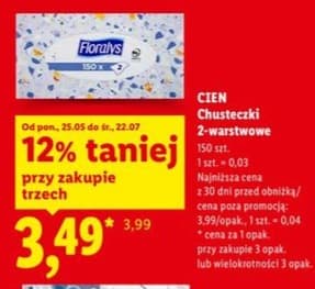 chusteczki higieniczne 2-warstwowe