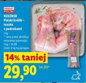 polski królik – tuszka z podrobami