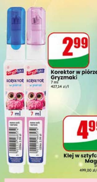 korektor w piórze