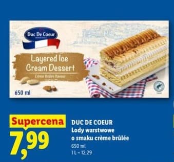 lody warstwowe o smaku crème brûlée