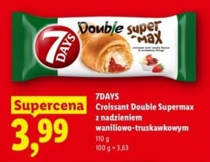 croissant Double Supermax z nadzieniem waniliowo-truskawkowym