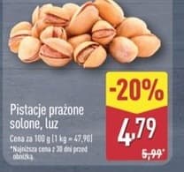 pistacje prażone solone