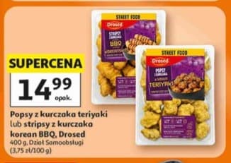 popsy z kurczaka teriyaki lub stripsy z kurczaka korean BBQ