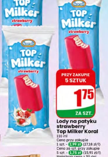 lody na patyku truskawkowy