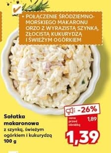 sałatka makaronowa z szynką, świeżym ogórkiem i kukurydzą