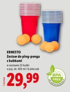zestaw do ping-ponga z kubkami