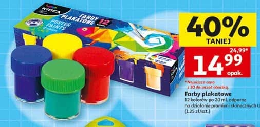 Kidea Farby plakatowe 12kolorów po 20ml