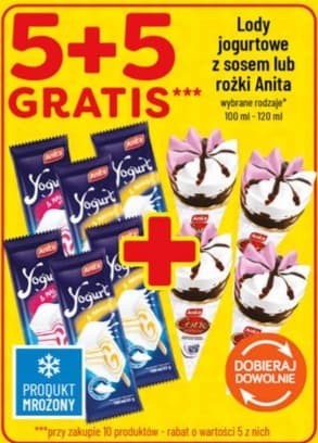 lody jogurtowe z sosem lub rożki