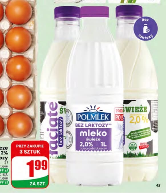 mleko spożywcze świeże 2% bez laktozy