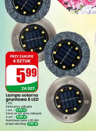 lampa solarna gruntowa 8 LED