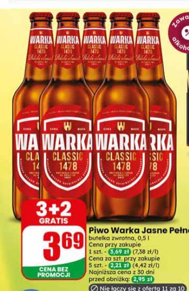 Warka piwo jasne pełne 0.5l