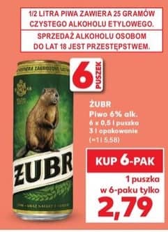 Żubr piwo jasne 6x0.5l