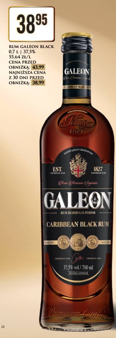 Galeon rum karaibski 37,5% 0.7l
