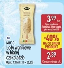 lody waniliowe w białej czekoladzie
