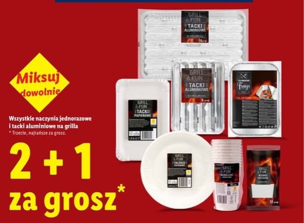 Wszystkie naczynia jednorazowe i tacki aluminiowe na grilla