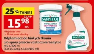odplamiacz do białych tkanin lub spray przeciw roztoczom