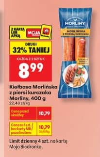 Morliny kiełbasa z piersi kurczaka 400g