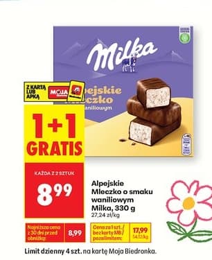 alpejskie mleczko o smaku waniliowym