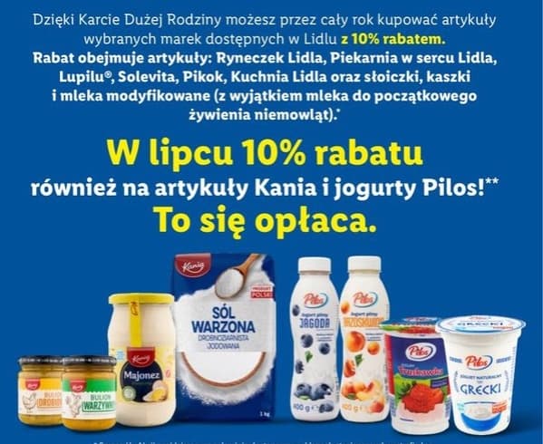 Wybrane produkty Kania i jogurty Pilos