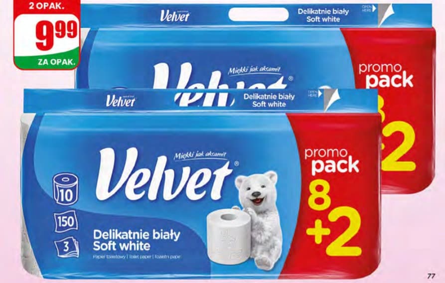 papier toaletowy delikatnie biały