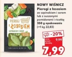 pierogi z łososiem, szpinakiem i serem lub suszonymi pomidorami i ricottą