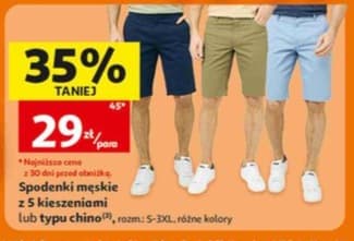 spodenki męskie z 5 kieszeniami lub typu chino