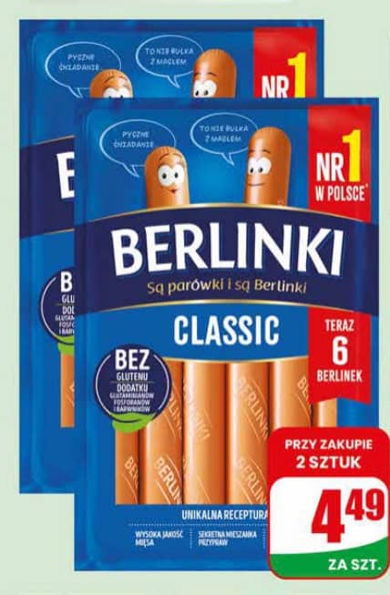 Berlinki parówki Classic 282g