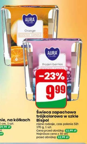 Bispol świeca zapachowa trójkolorowa w szkle 170g