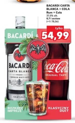 Bacardi zestaw rum + cola 0.7l