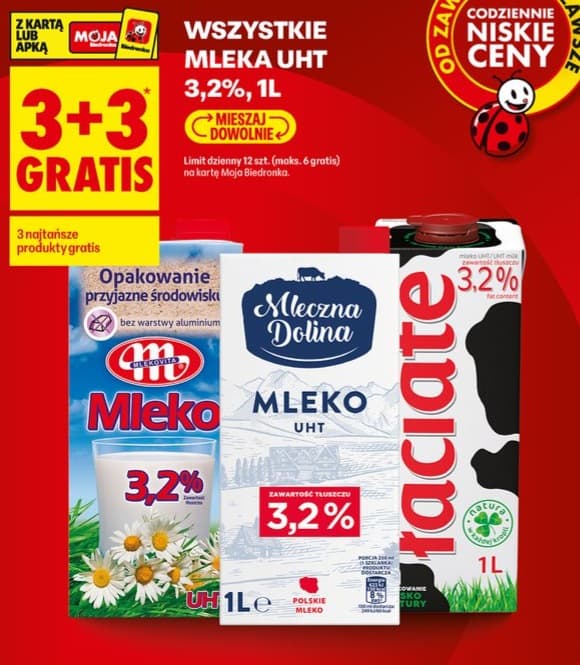 Wszystkie mleka UHT 3,2%, 1l
