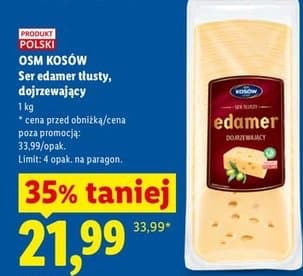 ser edamer tłusty, dojrzewający