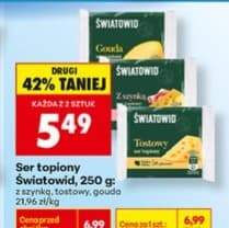 ser topiony z szynką, tostowy lub gouda
