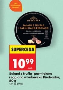salami z truflą i parmigiano reggiano w kubeczku