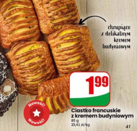 ciastko francuskie z kremem budyniowym