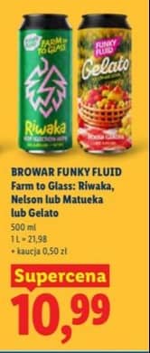 Browar Funky Fluid piwo Nelson Sauvin, Riwaka, Motueka lub Gelato 500ml