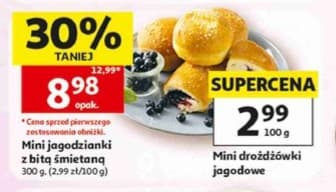 mini jagodzianki z bitą śmietaną