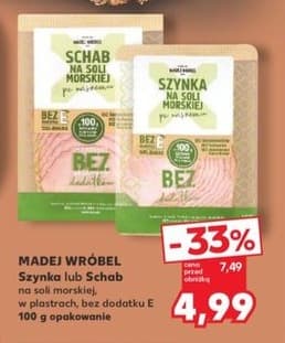 szynka lub schab na soli morskiej w plastrach