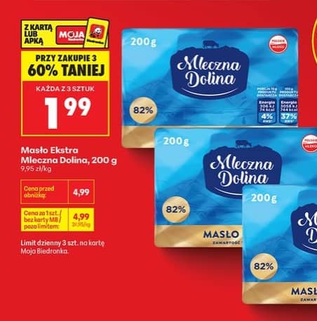 Mleczna Dolina masło ekstra 82% 200g